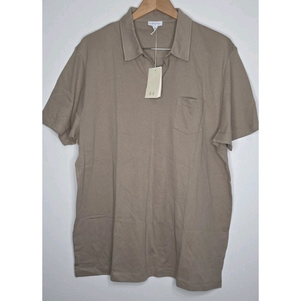 NEW Sunspel Riviera Polo Shirt XXL Golden Brown Daniel Craig James Bond Cotton